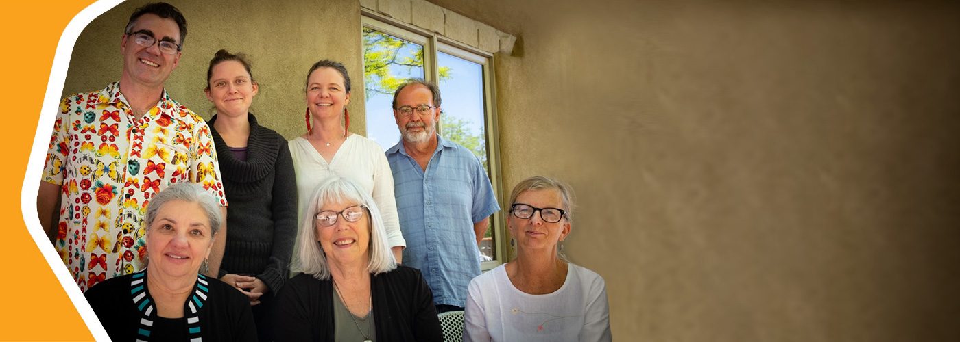 Back Row: David Sundberg, Carey Powers, Syri Mongiello and James Gould (L-R). Front Row, Janice L. Mayer, Andrea Fisher Maril and Anna Griswold (L-R). Photo: Lisa Kantor