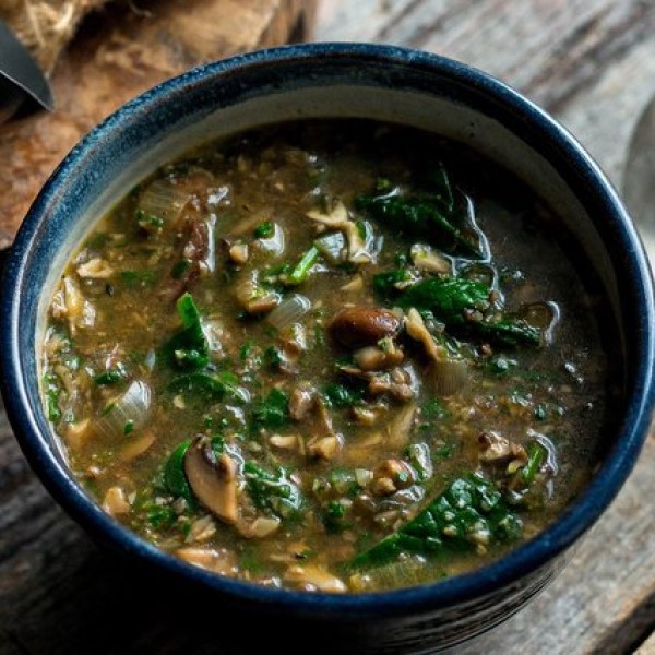 Mushroom-Spinach Soup With Cinnamon, Coriander, and Cumin - Santa Fe ...