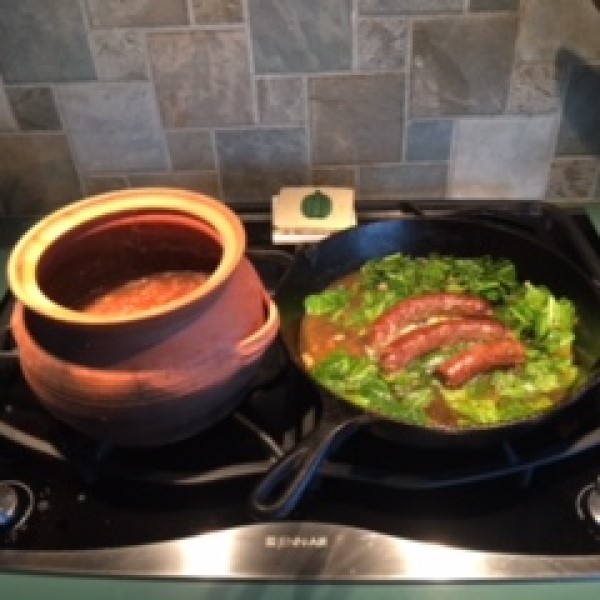 Collard Greens, Shelly Beans, and Chorizo Santa Fe Farmers' Market Institute