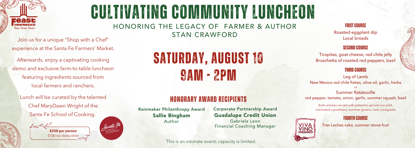 A call to action to buy tickets for the Cultivating Community Patron Luncheon.