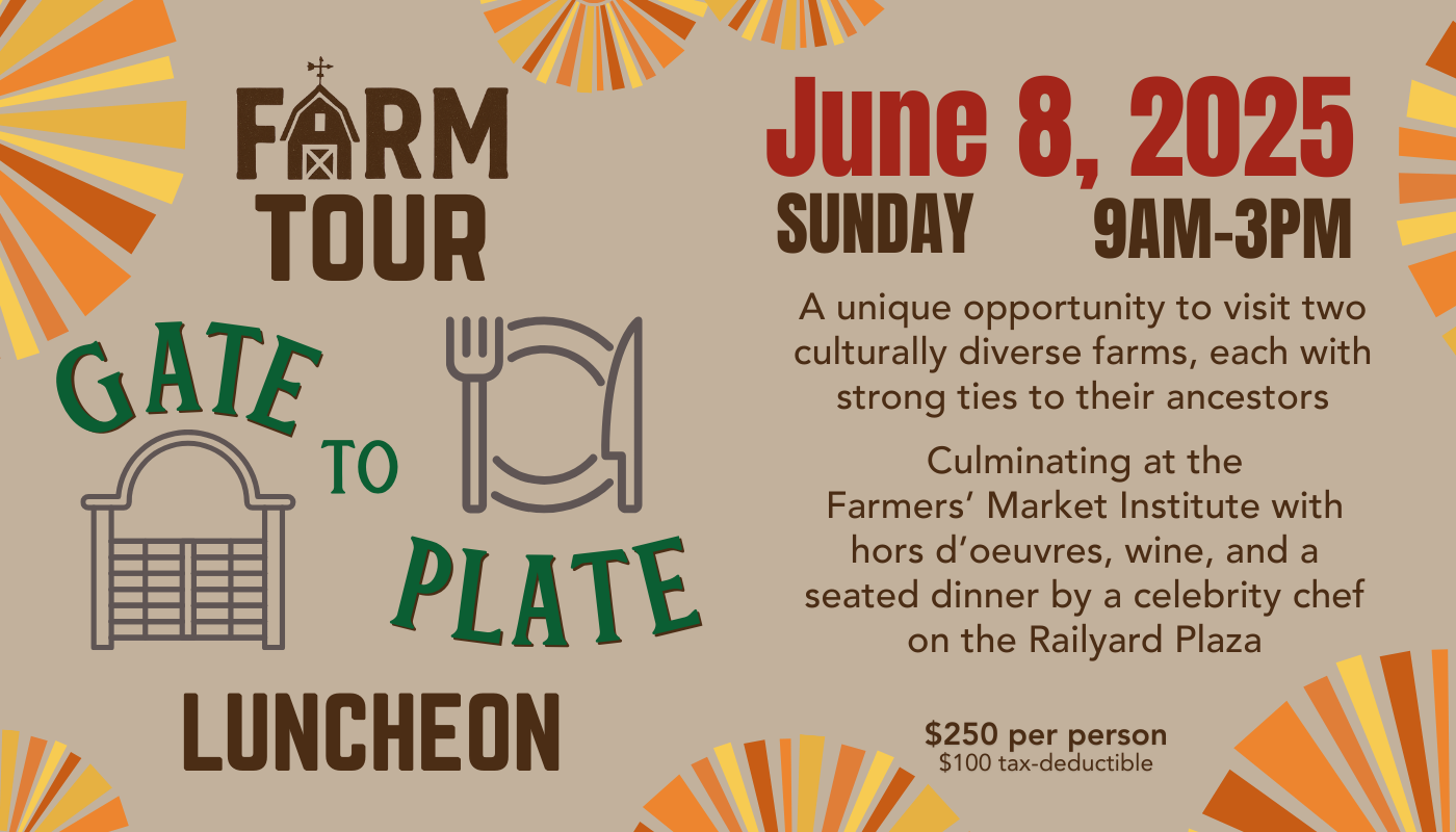Farm Tour and Gate to Plate Invitation Text asking for an end of year donation to help support the Institute.